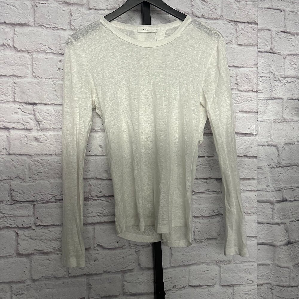 ALC White Long Sleeve Top with Open Back